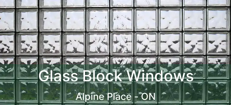  Glass Block Windows Alpine Place - ON