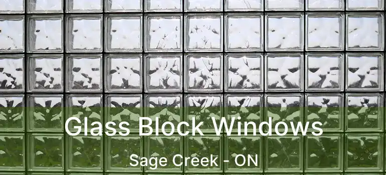  Glass Block Windows Sage Creek - ON