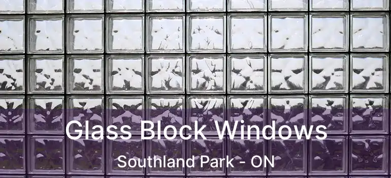  Glass Block Windows Southland Park - ON