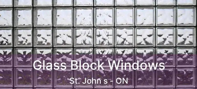  Glass Block Windows St. John s - ON