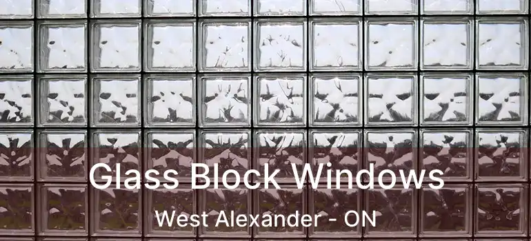  Glass Block Windows West Alexander - ON