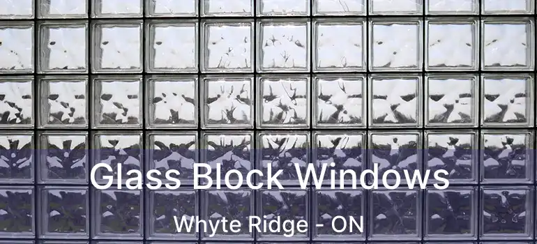  Glass Block Windows Whyte Ridge - ON