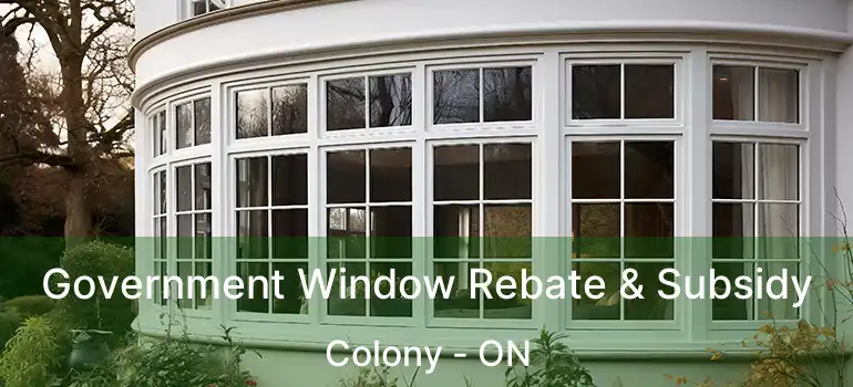  Government Window Rebate & Subsidy Colony - ON