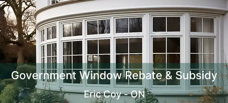  Government Window Rebate & Subsidy Eric Coy - ON