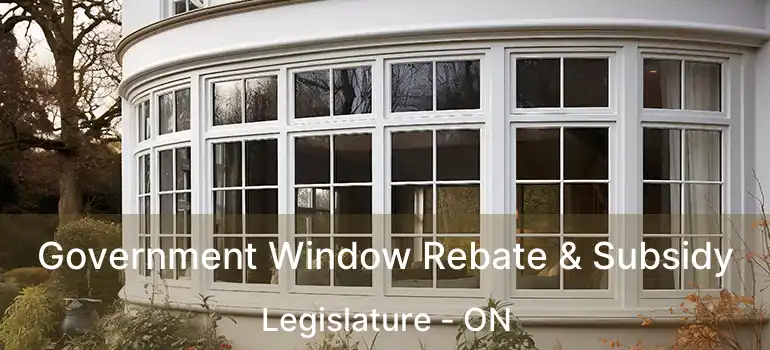  Government Window Rebate & Subsidy Legislature - ON