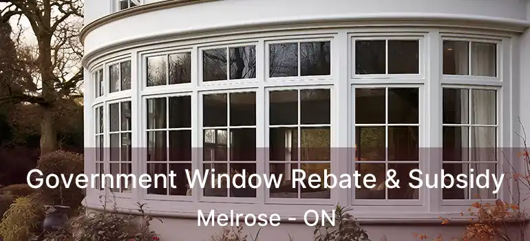  Government Window Rebate & Subsidy Melrose - ON
