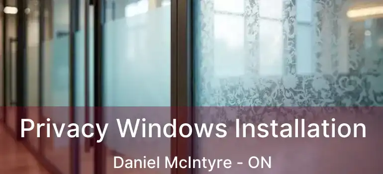  Privacy Windows Installation Daniel McIntyre - ON