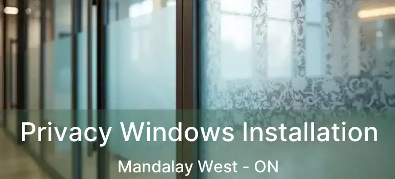  Privacy Windows Installation Mandalay West - ON