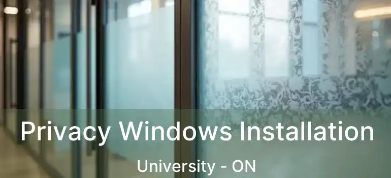  Privacy Windows Installation University - ON
