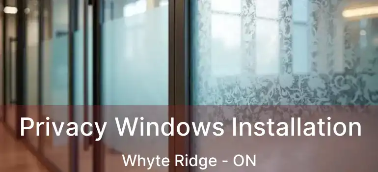  Privacy Windows Installation Whyte Ridge - ON