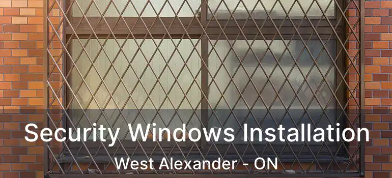 Security Windows Installation West Alexander - ON