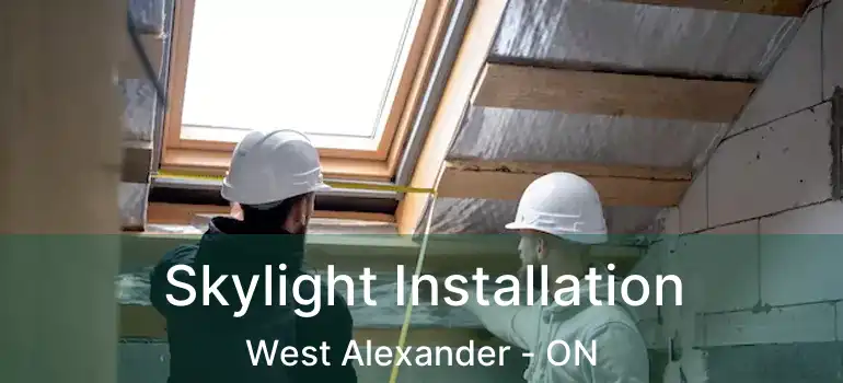 Skylight Installation West Alexander - ON
