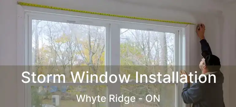  Storm Window Installation Whyte Ridge - ON
