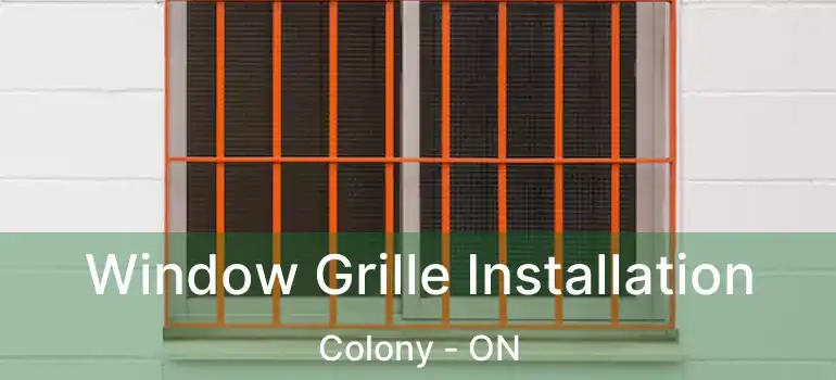  Window Grille Installation Colony - ON
