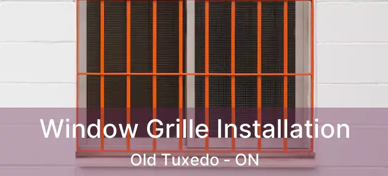  Window Grille Installation Old Tuxedo - ON