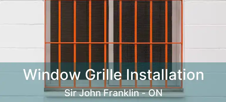  Window Grille Installation Sir John Franklin - ON