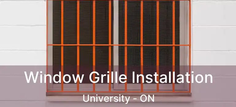  Window Grille Installation University - ON
