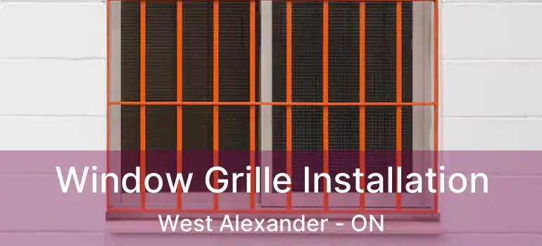  Window Grille Installation West Alexander - ON