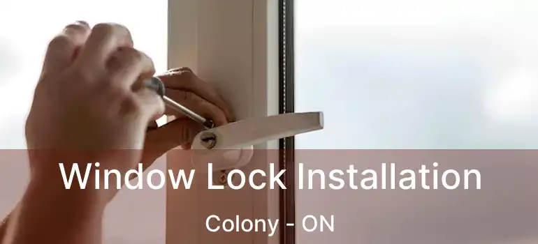  Window Lock Installation Colony - ON