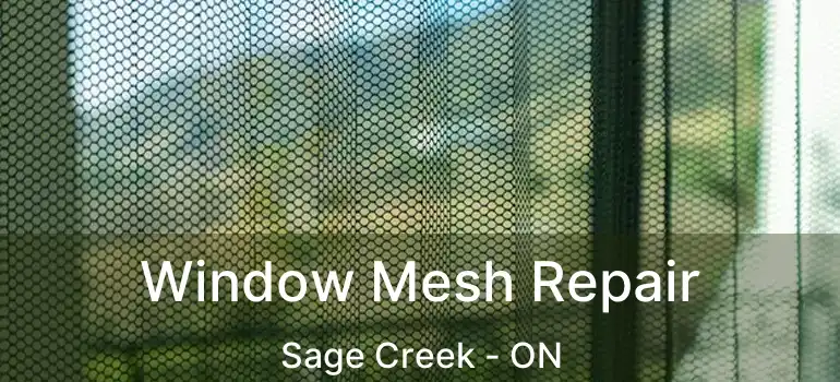  Window Mesh Repair Sage Creek - ON