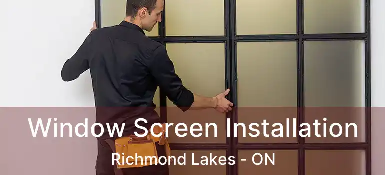  Window Screen Installation Richmond Lakes - ON