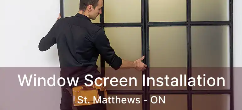  Window Screen Installation St. Matthews - ON