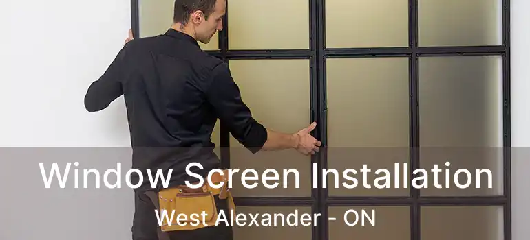  Window Screen Installation West Alexander - ON